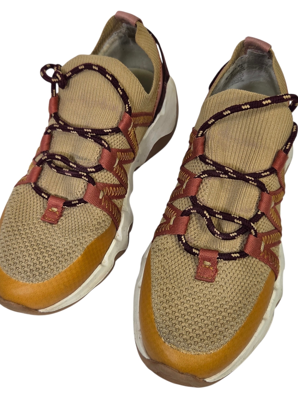 Madewell Men's Knit Slip-On Sneakers in Tan and Rust. Size M7/ W8.5